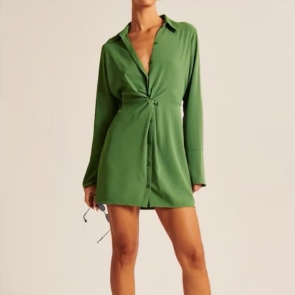 Abercrombie & Fitch Long Sleeve Green Dress